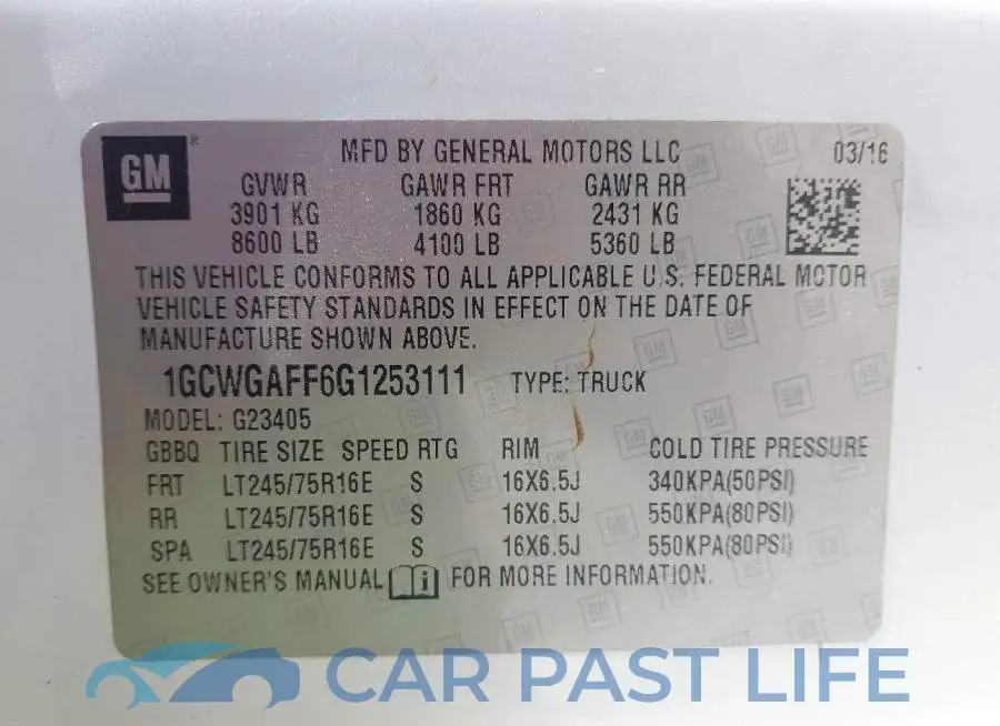 1GCWGAFF6G1253111# 9
