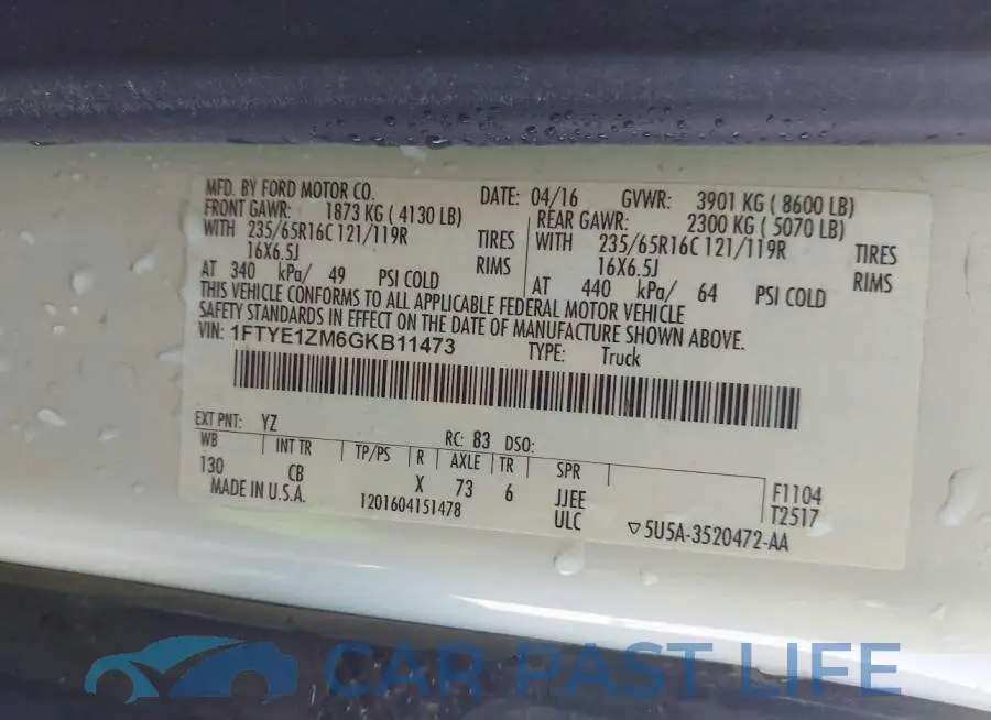 1FTYE1ZM6GKB11473# 9