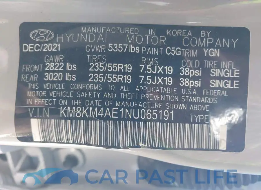 KM8KM4AE1NU065191# 9