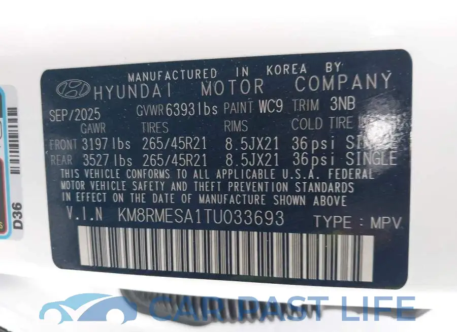 KM8RMESA1TU033693# 9