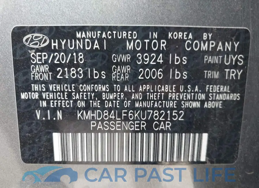KMHD84LF6KU782152# 9