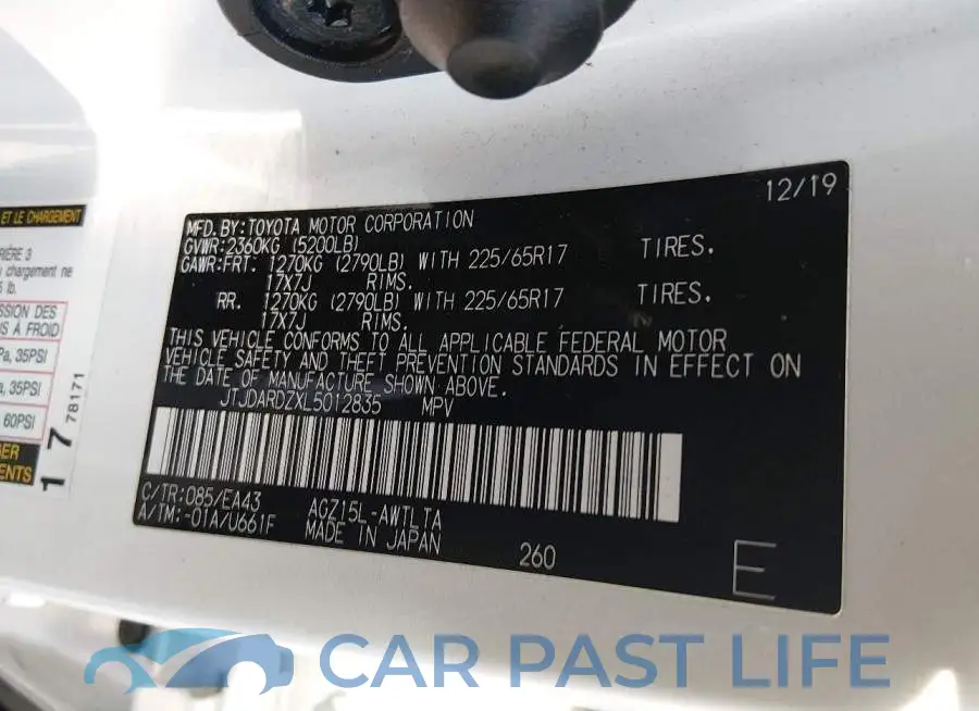 JTJDARDZXL5012835# 9