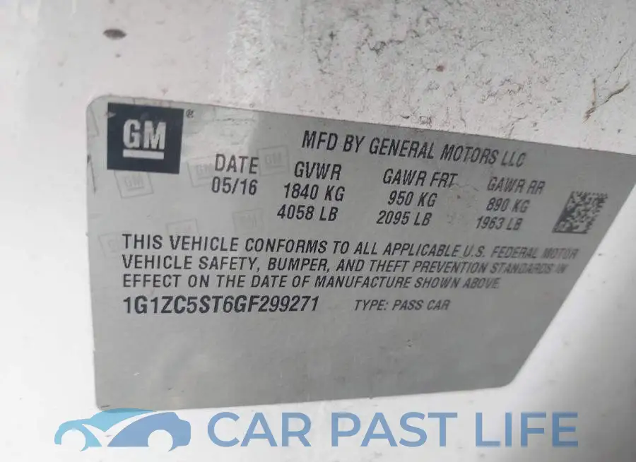1G1ZC5ST6GF299271# 9