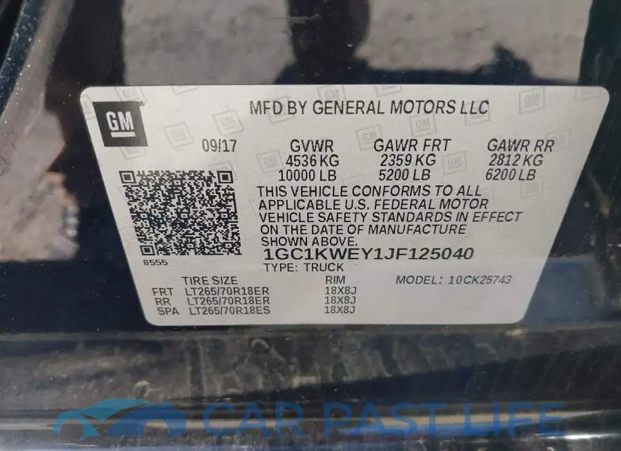 1GC1KWEY1JF125040# 9