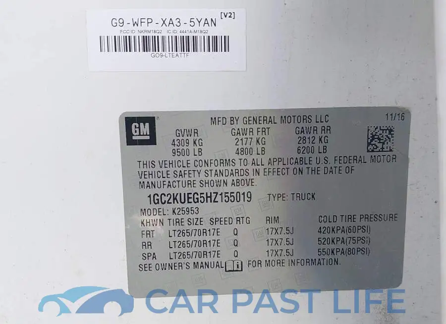 1GC2KUEG5HZ155019# 9