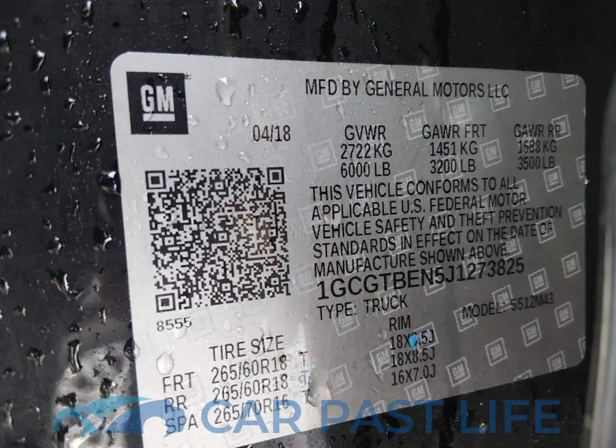 1GCGTBEN5J1273825# 9