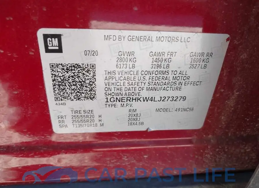 1GNERHKW4LJ273279# 9