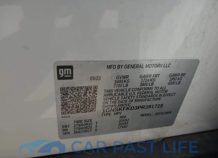 1GNSKFKD3PR391728# 9