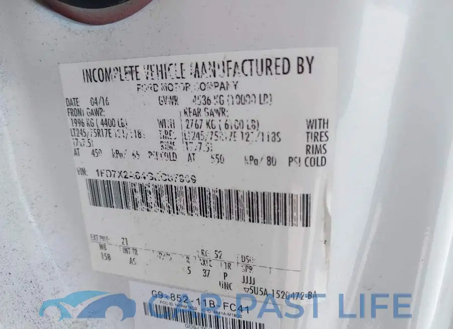 1FD7X2A64GEC87909# 9