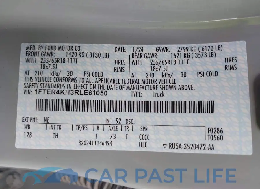 1FTER4KH3RLE61050# 9
