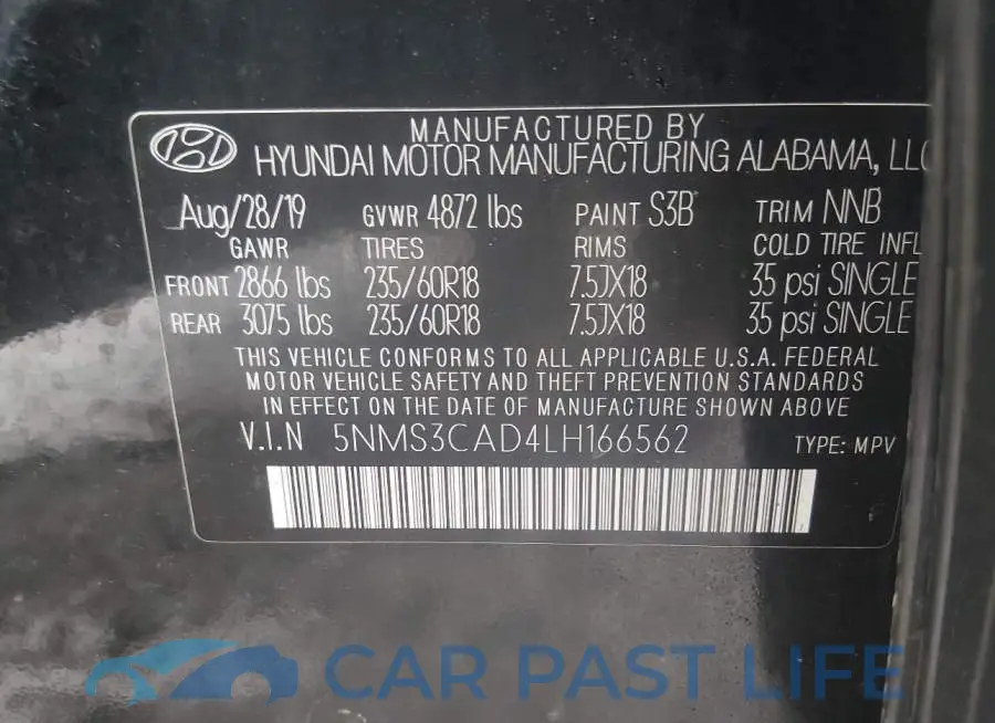 5NMS3CAD4LH166562# 9