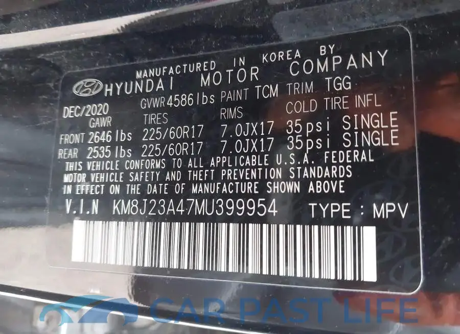KM8J23A47MU399954# 9