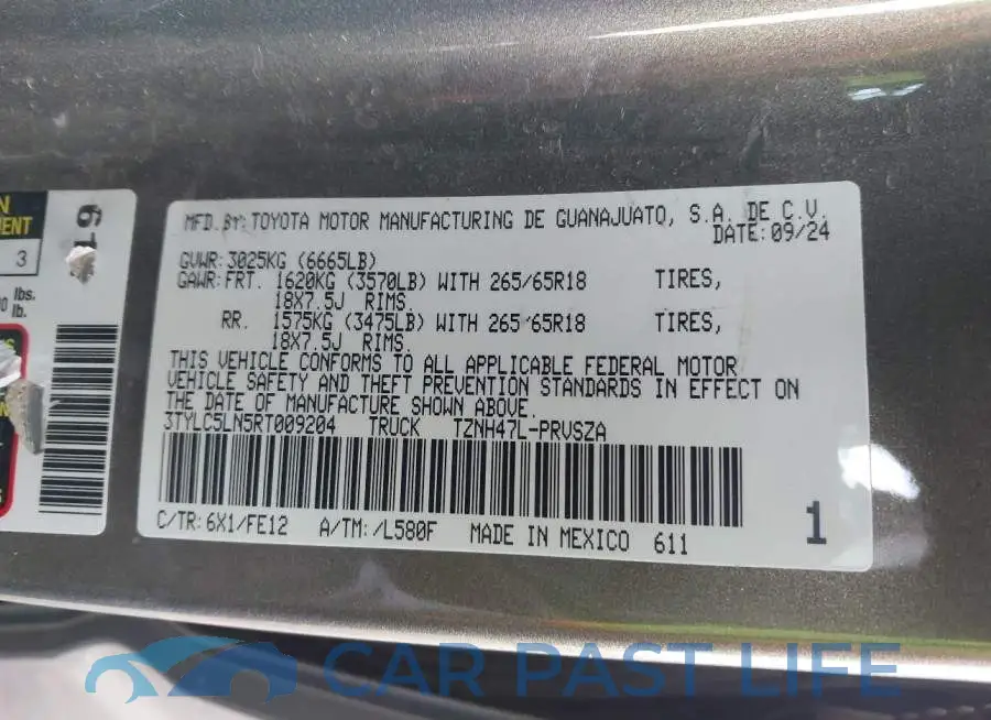 3TYLC5LN5RT009204# 9