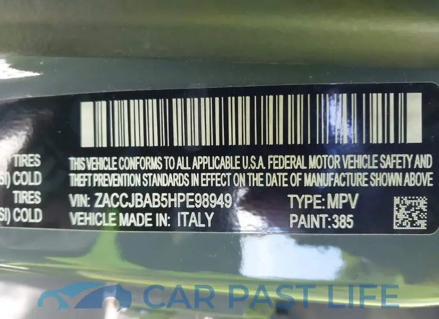 ZACCJBAB5HPE98949# 9