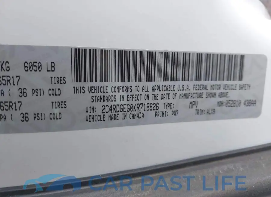 2C4RDGEG0KR716626# 9