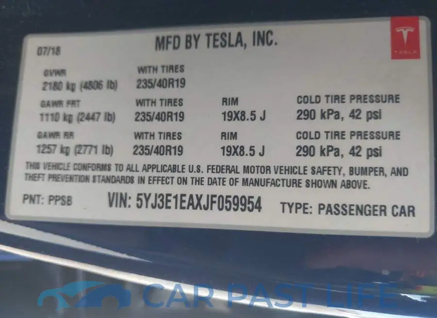 5YJ3E1EAXJF059954# 9