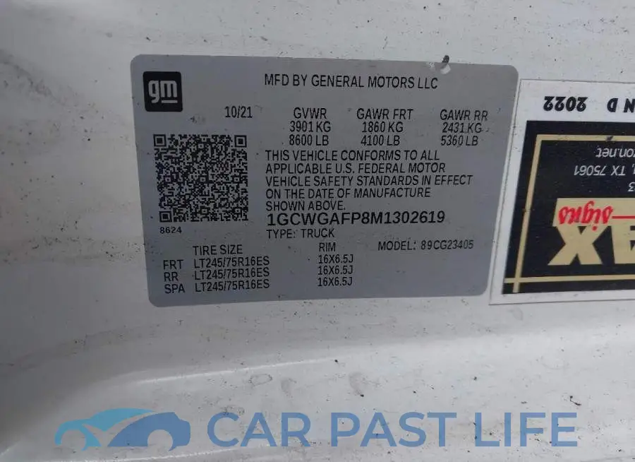 1GCWGAFP8M1302619# 9