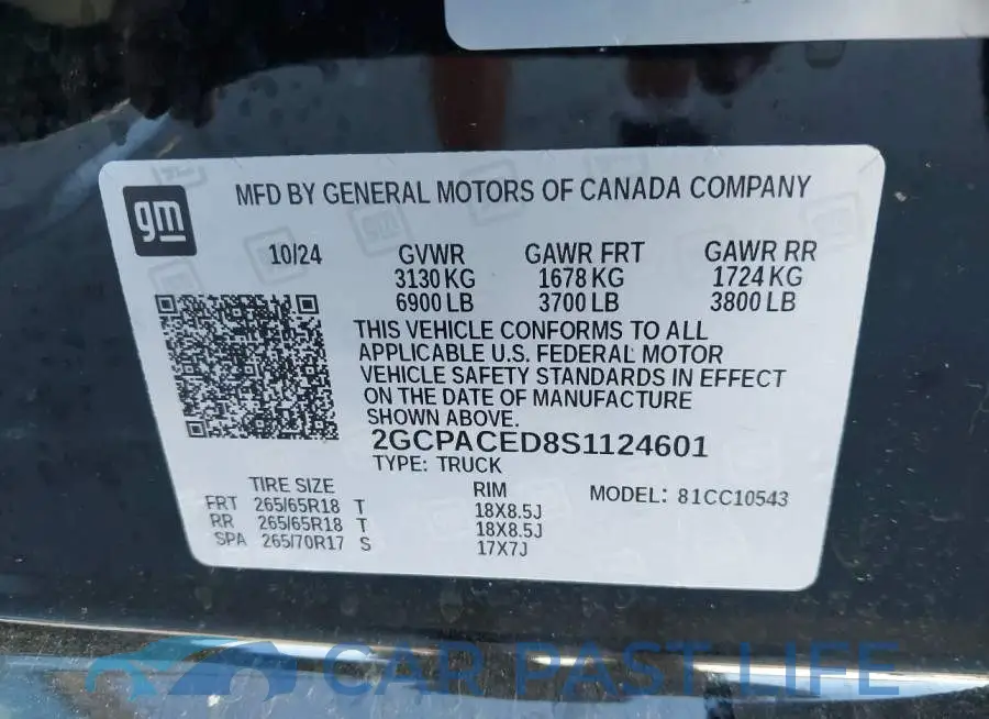 2GCPACED8S1124601# 9