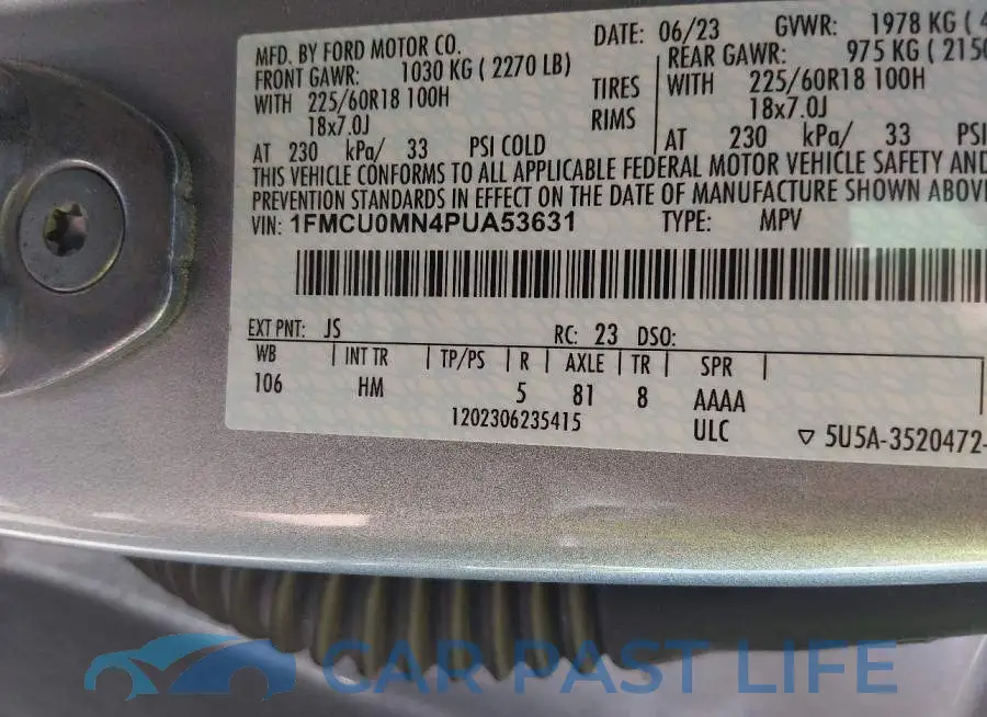 1FMCU0MN4PUA53631# 9