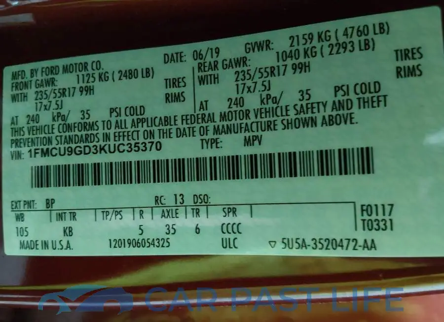 1FMCU9GD3KUC35370# 9