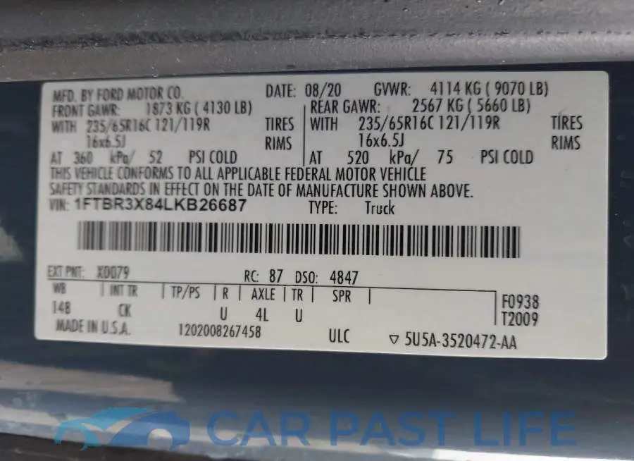 1FTBR3X84LKB26687# 9