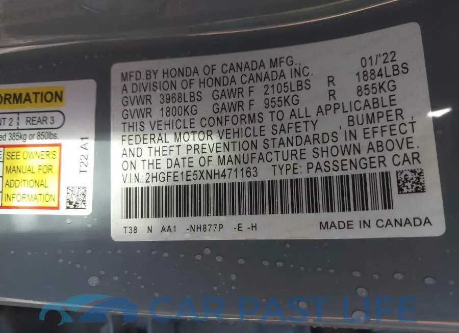 2HGFE1E5XNH471163# 9