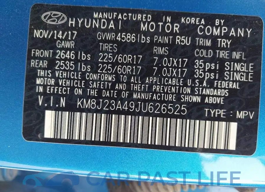 KM8J23A49JU626525# 9