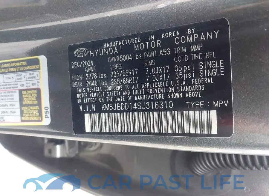KM8JBDD14SU316310# 9