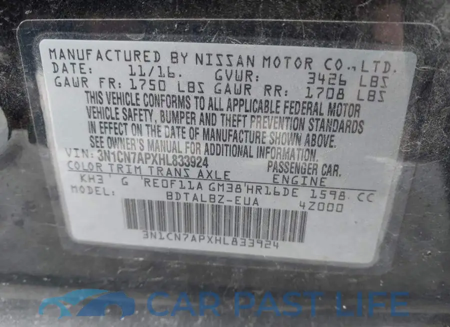 3N1CN7APXHL833924# 9