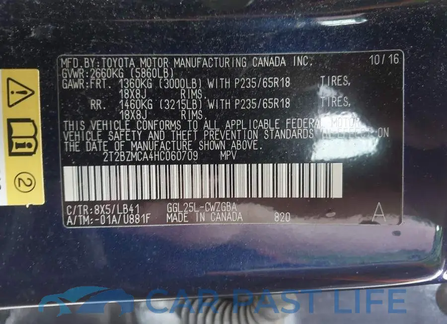2T2BZMCA4HC060709# 9