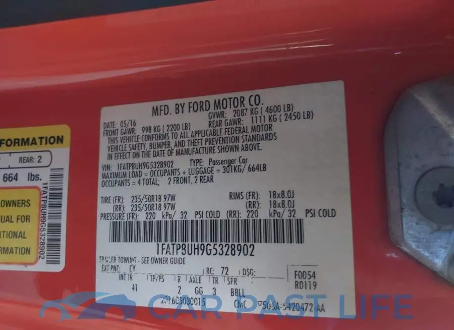 1FATP8UH9G5328902# 9