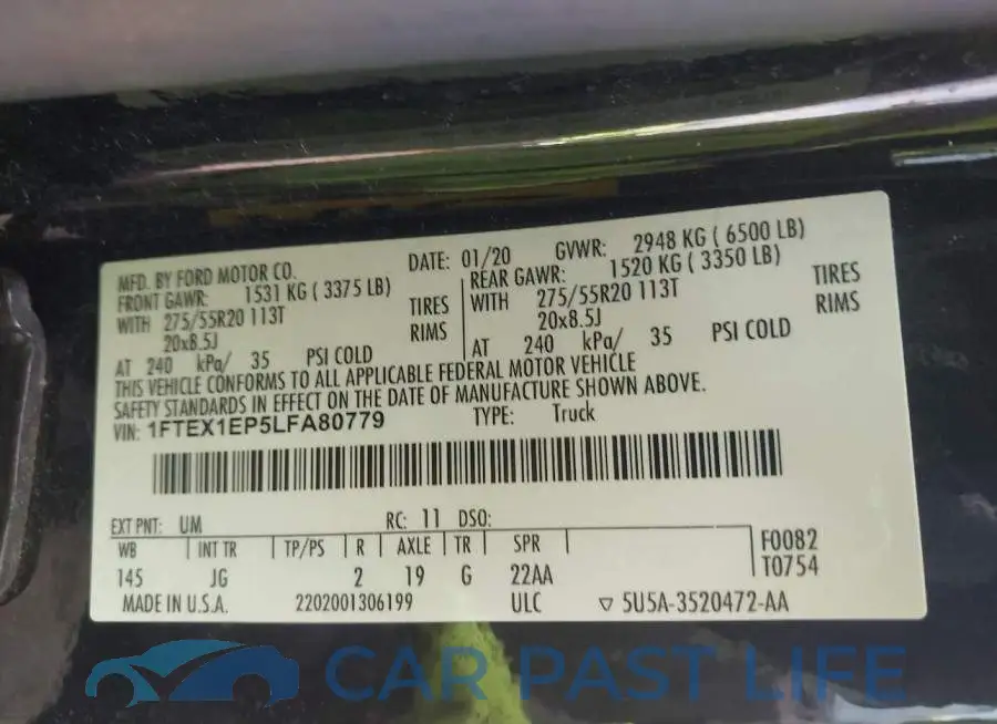 1FTEX1EP5LFA80779# 9