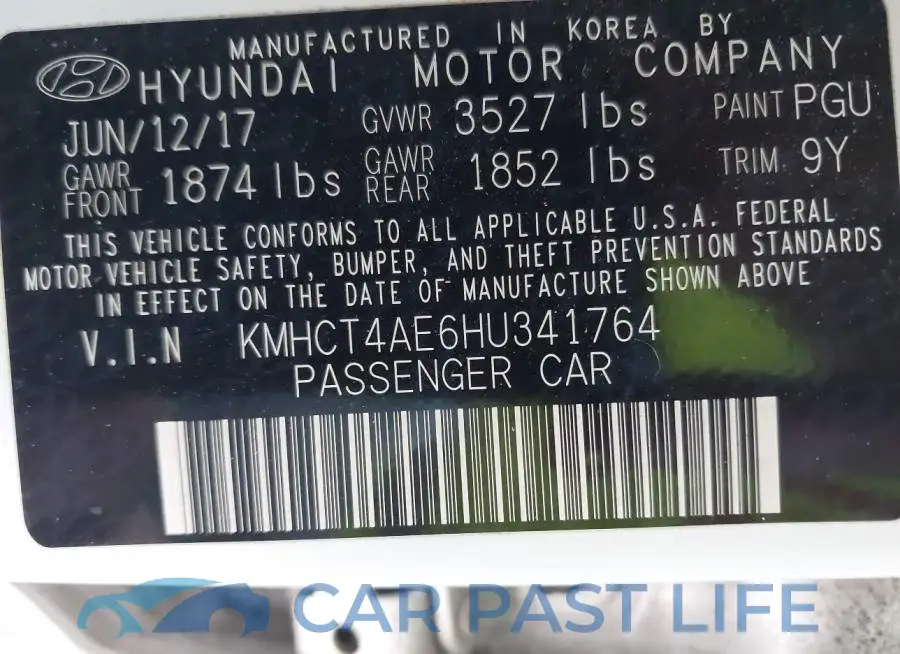 KMHCT4AE6HU341764# 9