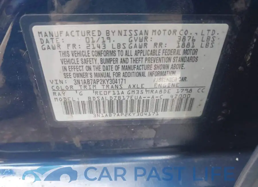 3N1AB7AP2KY304171# 9