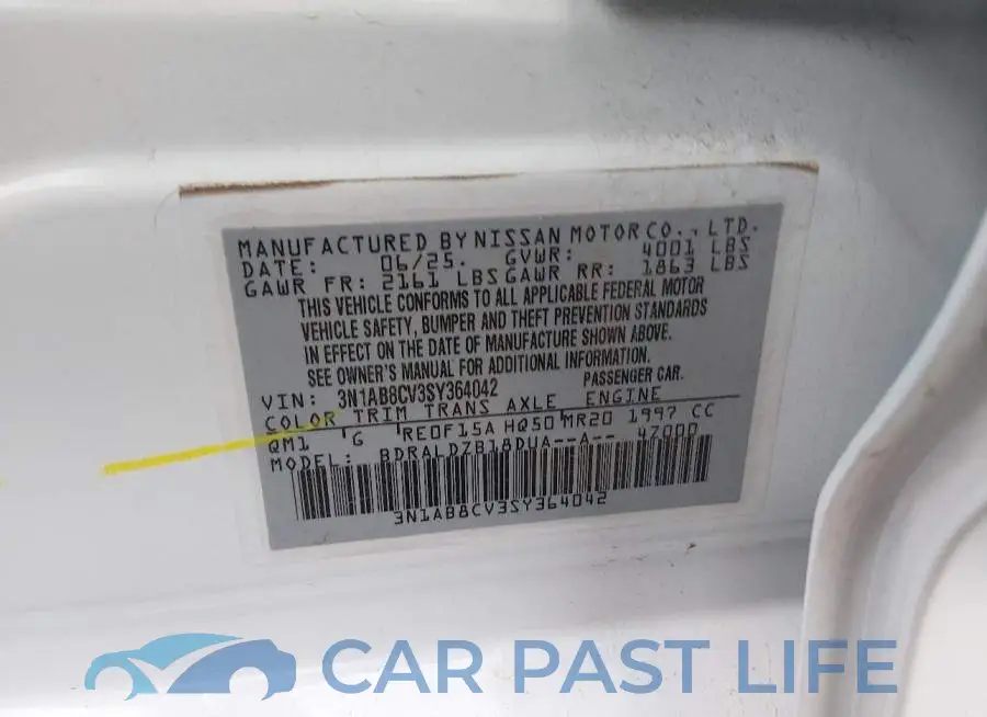 3N1AB8CV3SY364042# 9