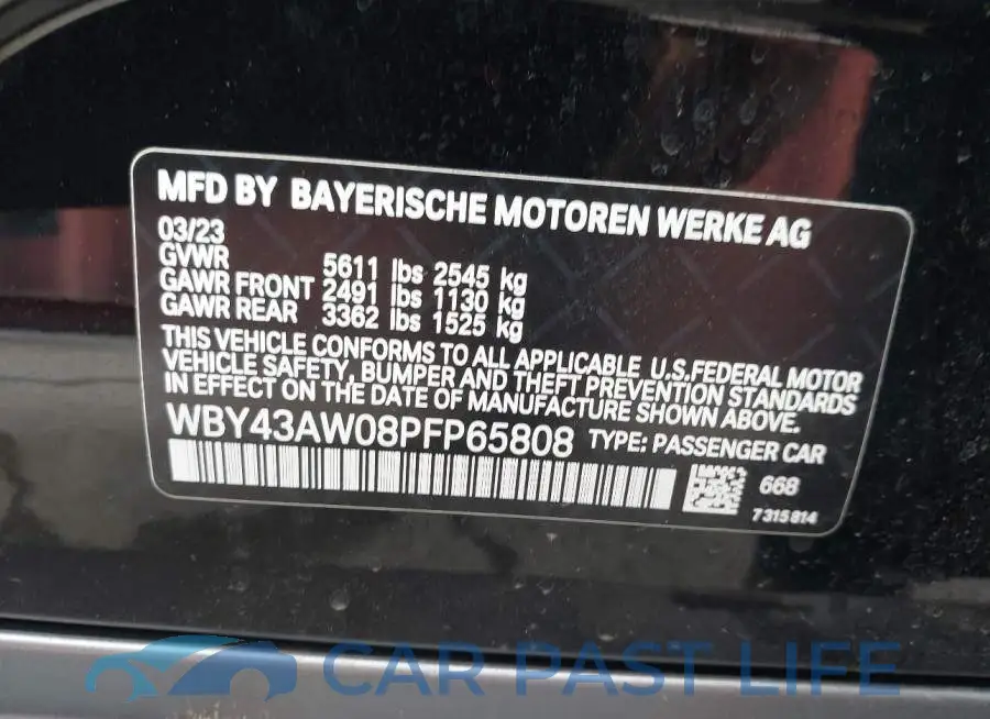 WBY43AW08PFP65808# 9