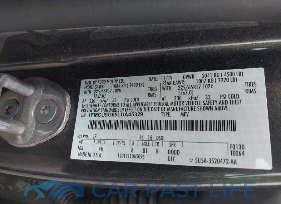 1FMCU9G65LUA45329# 9
