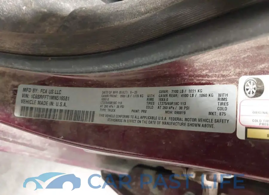 1C6SRFFT1MN516581# 9