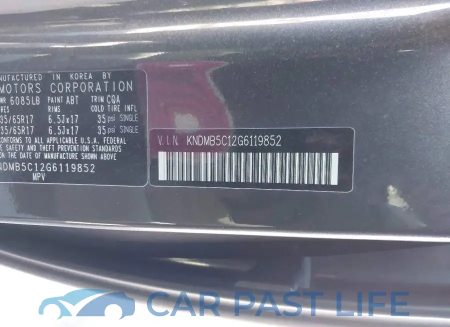 KNDMB5C12G6119852# 9