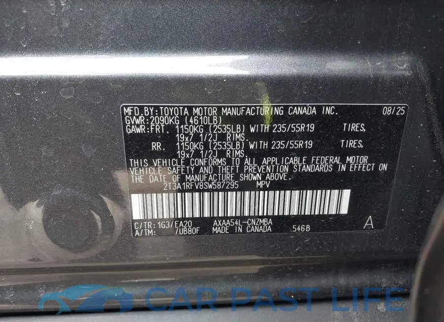 2T3A1RFV8SW587295# 9