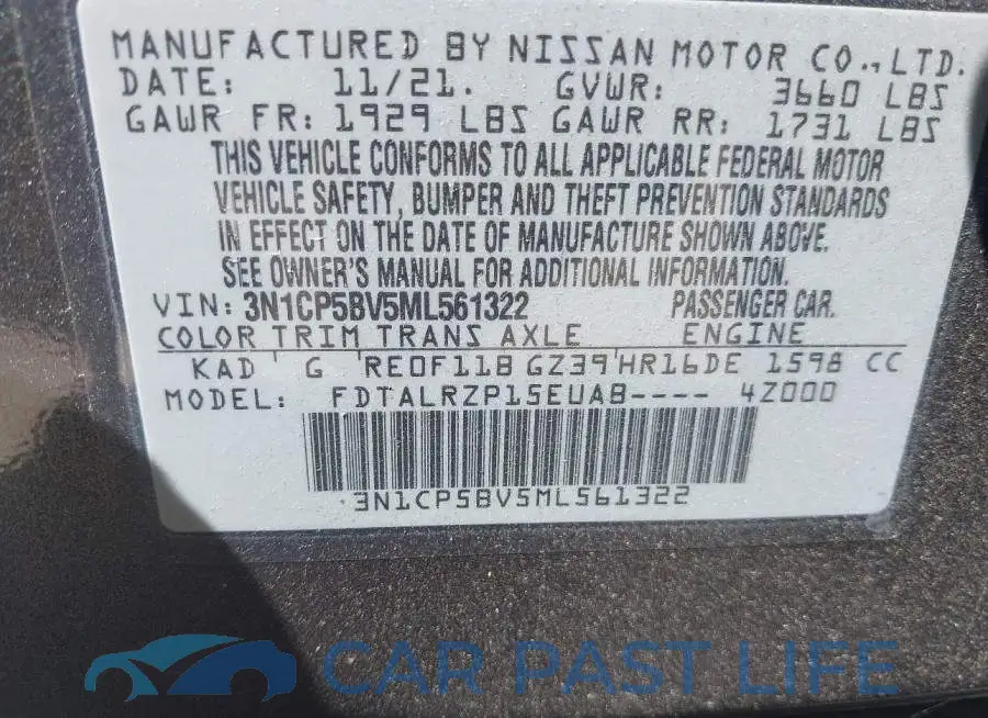 3N1CP5BV5ML561322# 9