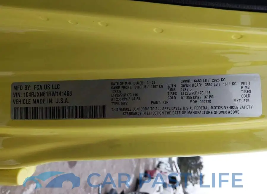 1C4RJXN61RW141468# 9