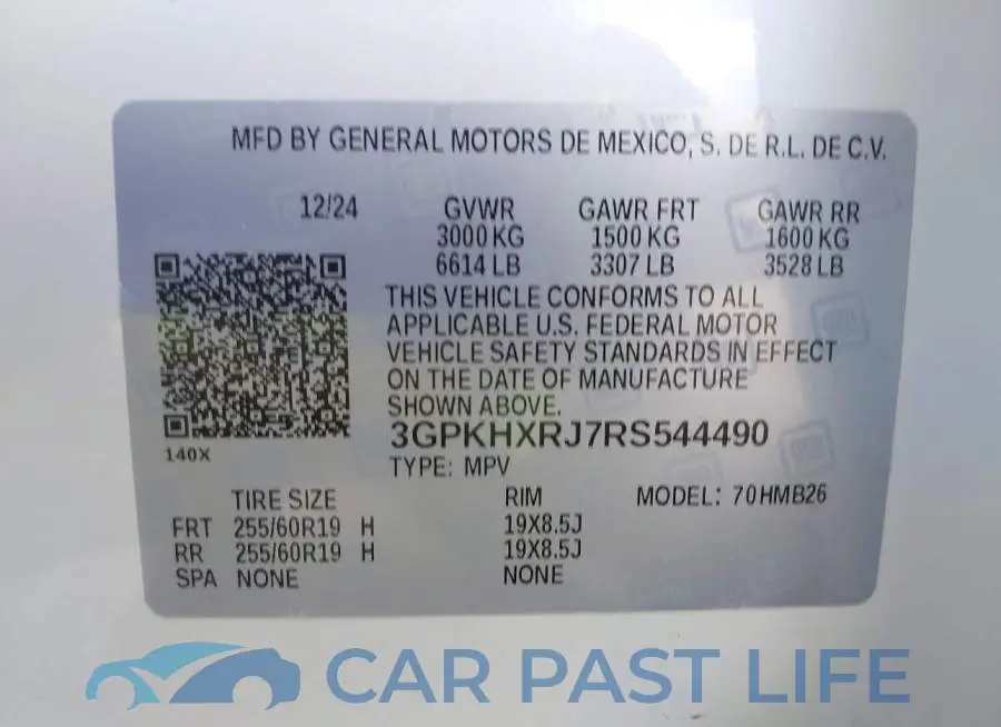 3GPKHXRJ7RS544490# 9