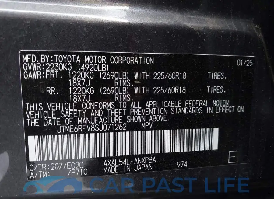 JTME6RFV8SJ071262# 9