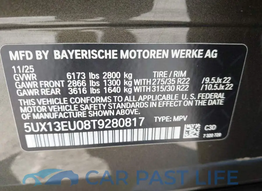 5UX13EU08T9280817# 9