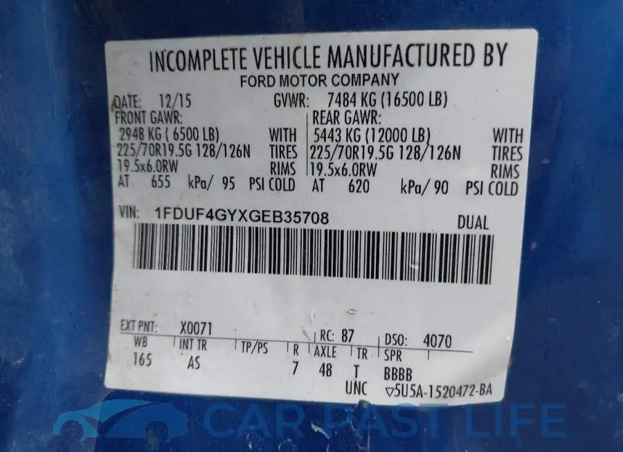 1FDUF4GYXGEB35708# 9
