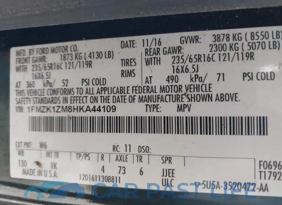 1FMZK1ZM8HKA44109# 9