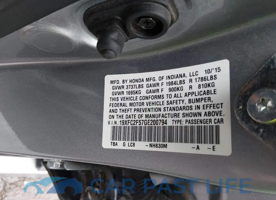19XFC2F57GE200794# 9