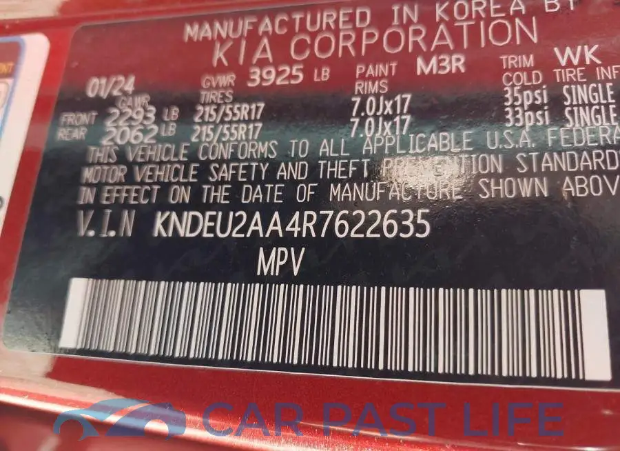 KNDEU2AA4R7622635# 9