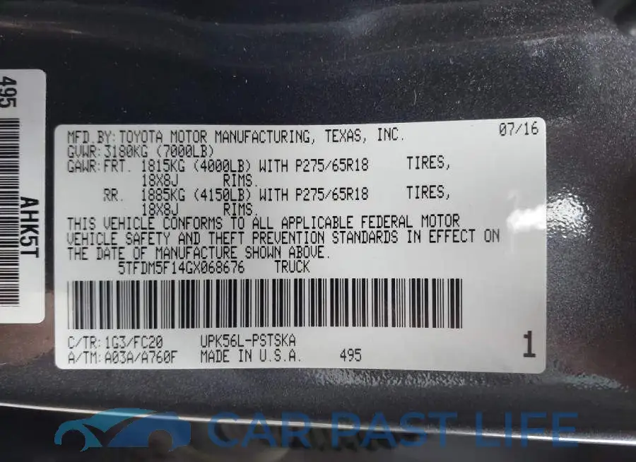 5TFDM5F14GX068676# 9